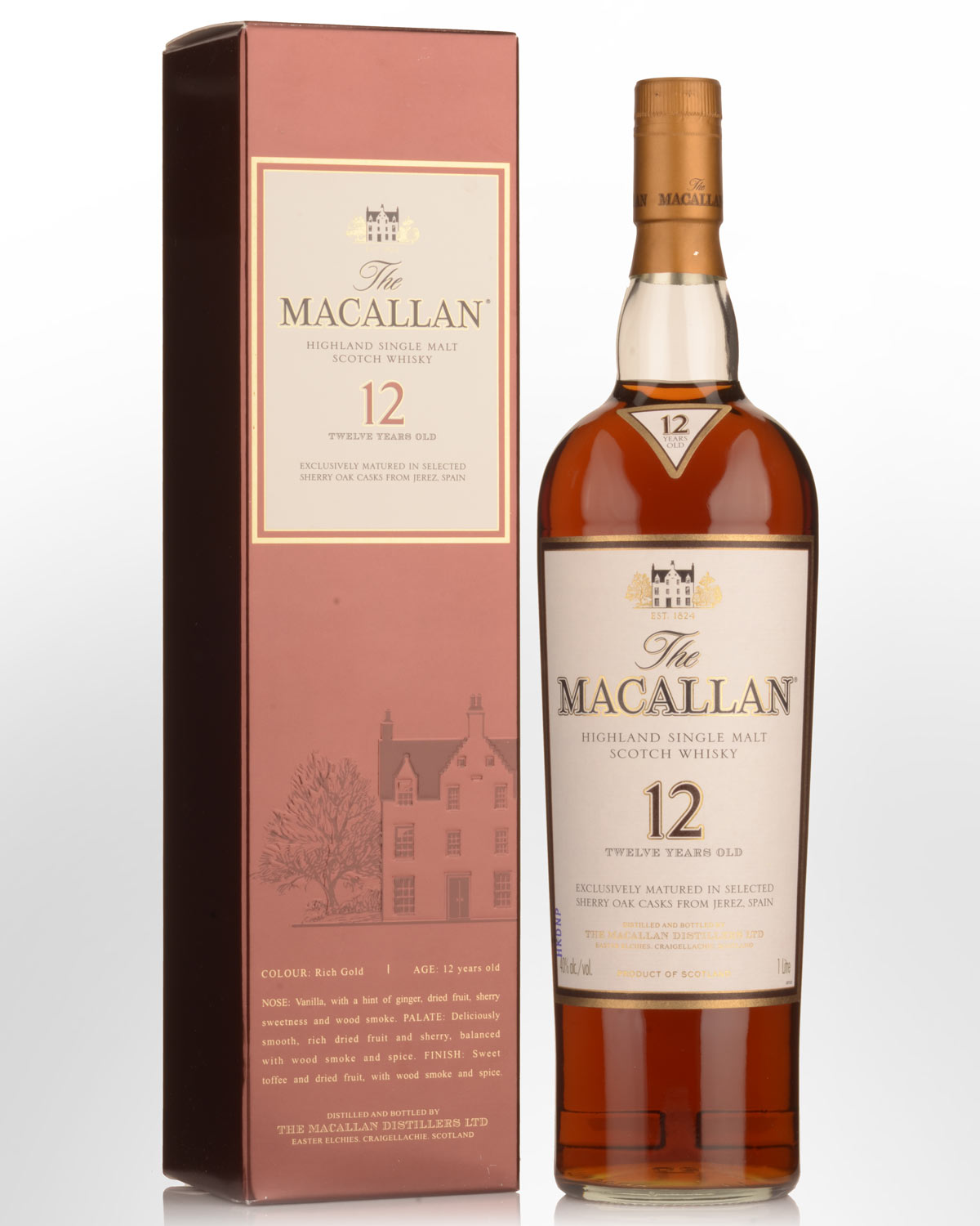 The Macallan 12 Year Old Sherry Matured Single Malt Scotch Whisky (1000ml) - 40% ABV