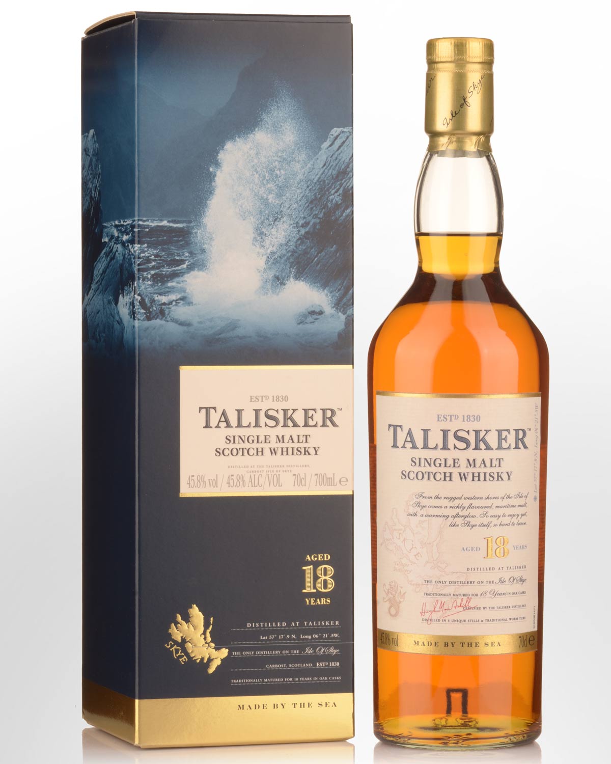 Talisker 18 Year Old Single Malt Scotch Whisky (700ml) - Older Packaging