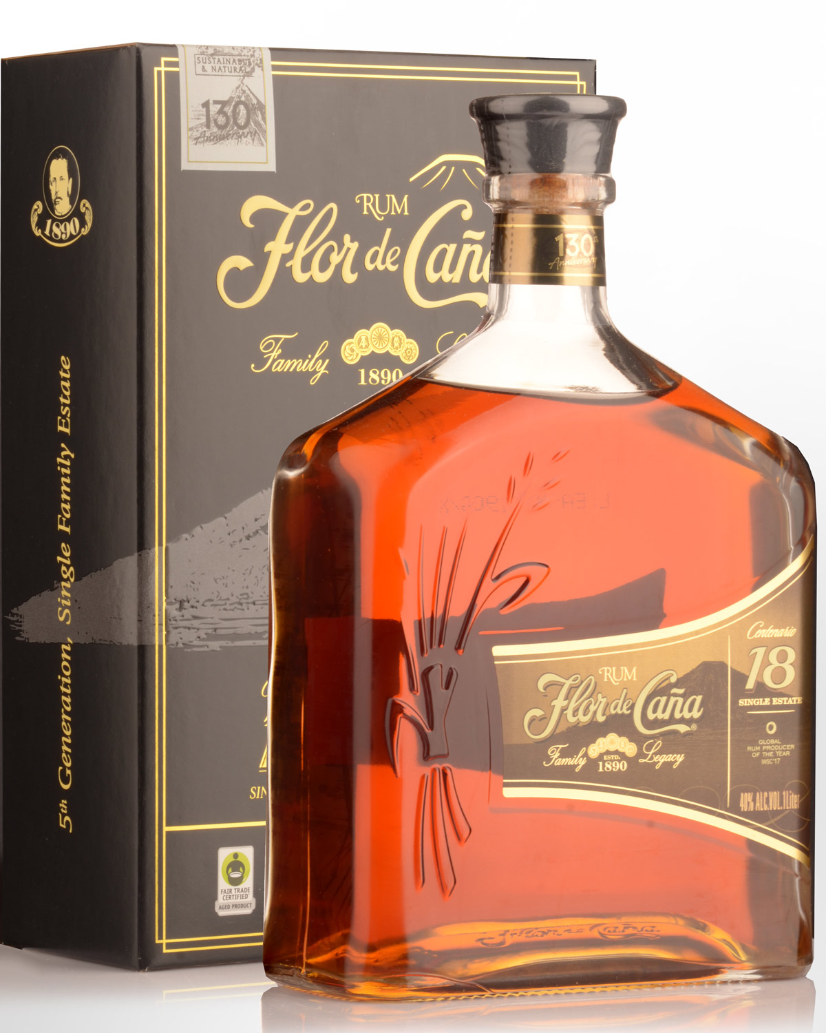 Flor de Cana Centenario Gold 18 Year Old Rum (1000ml)