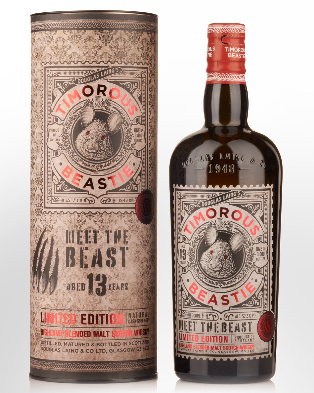 Douglas Laing's Timorous Beastie Meet The Beast 13 Year Old Cask Strength Highland Blended Malt Scotch Whisky (700ml)