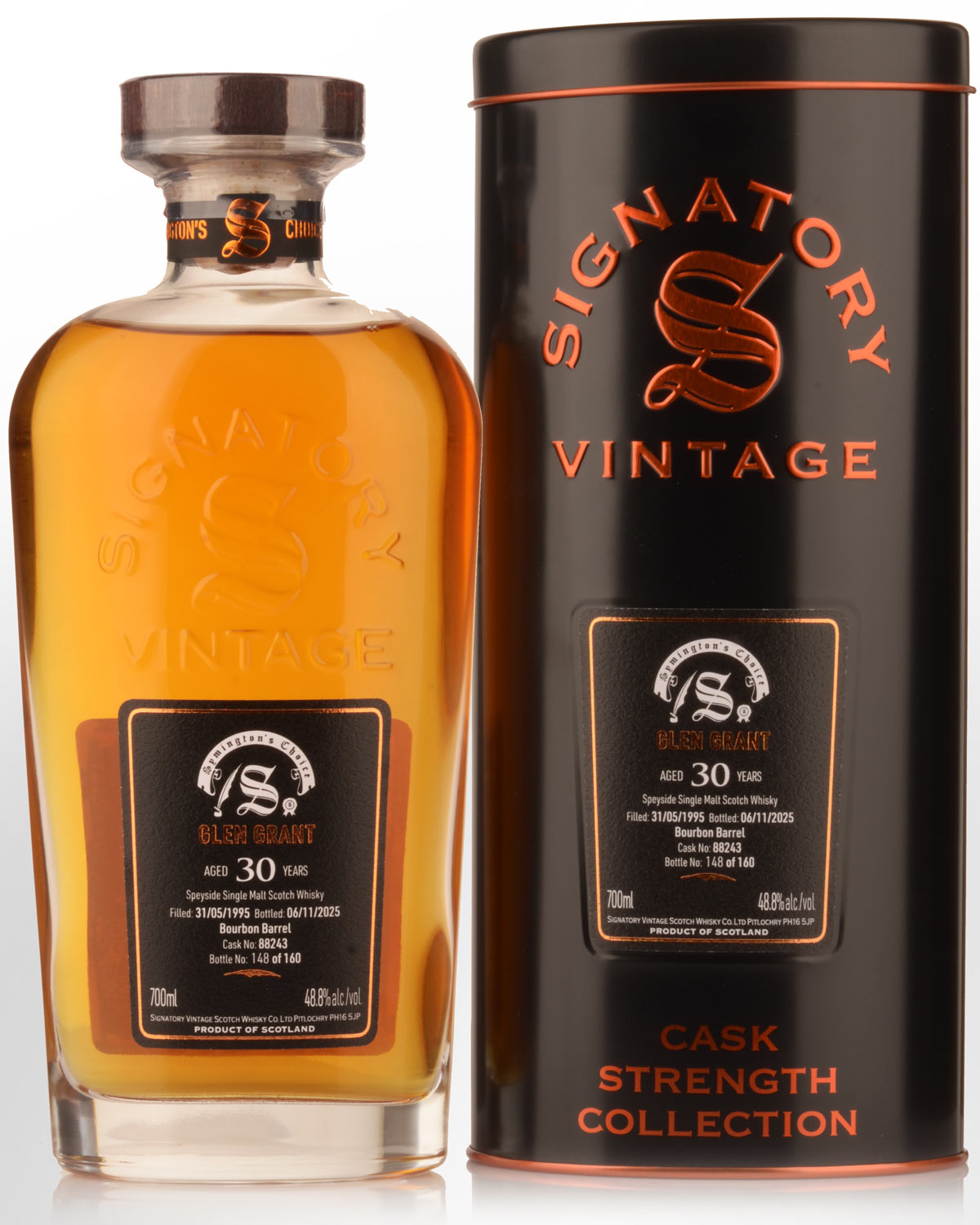 1995 Signatory Vintage Glen Grant 30 Year Old Symington's Choice Cask Strength Single Malt Scotch Whisky (700ml)