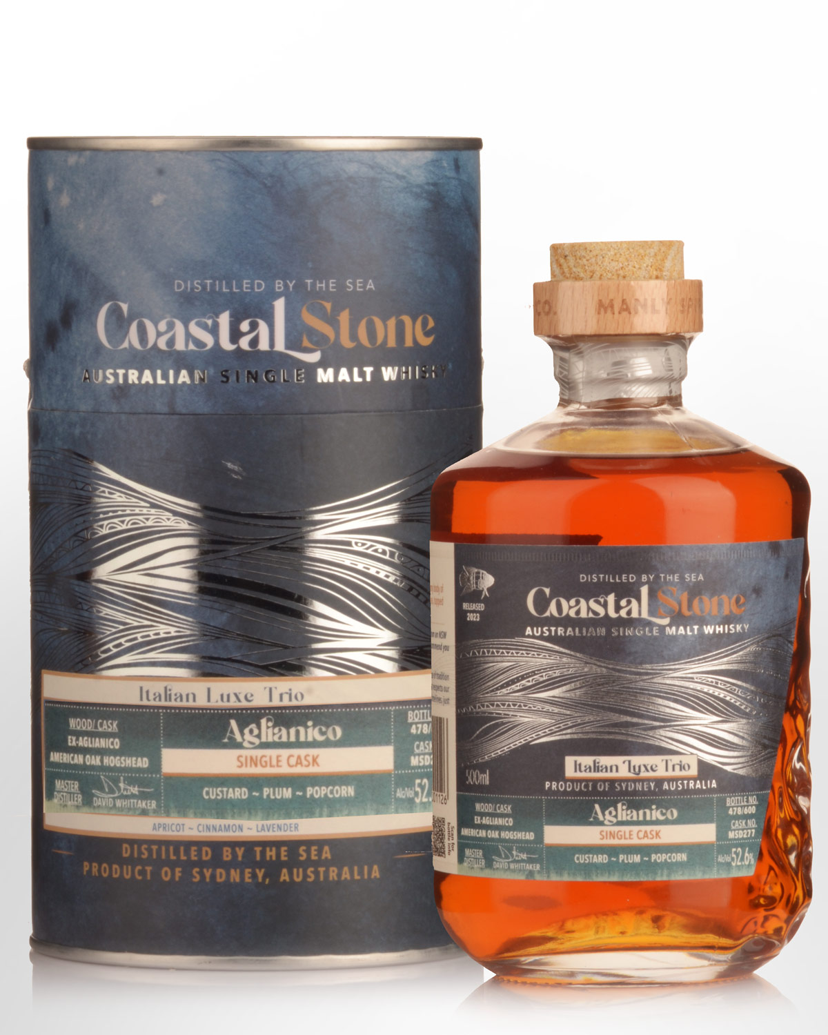 Manly Spirits Coastal Stone Aglianico Single Cask Single Malt Australian Whisky (500ml)