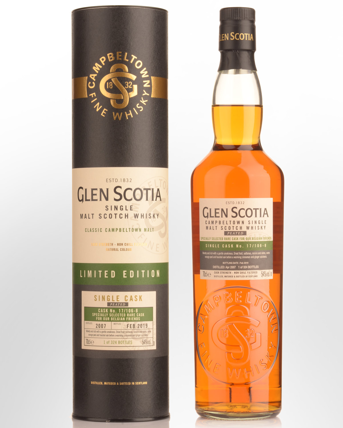 2007 Glen Scotia Single Cask No. 17/106-8 Belgian Exclusive 11 Year Old Cask Strength Single Malt Scotch Whisky (700ml)