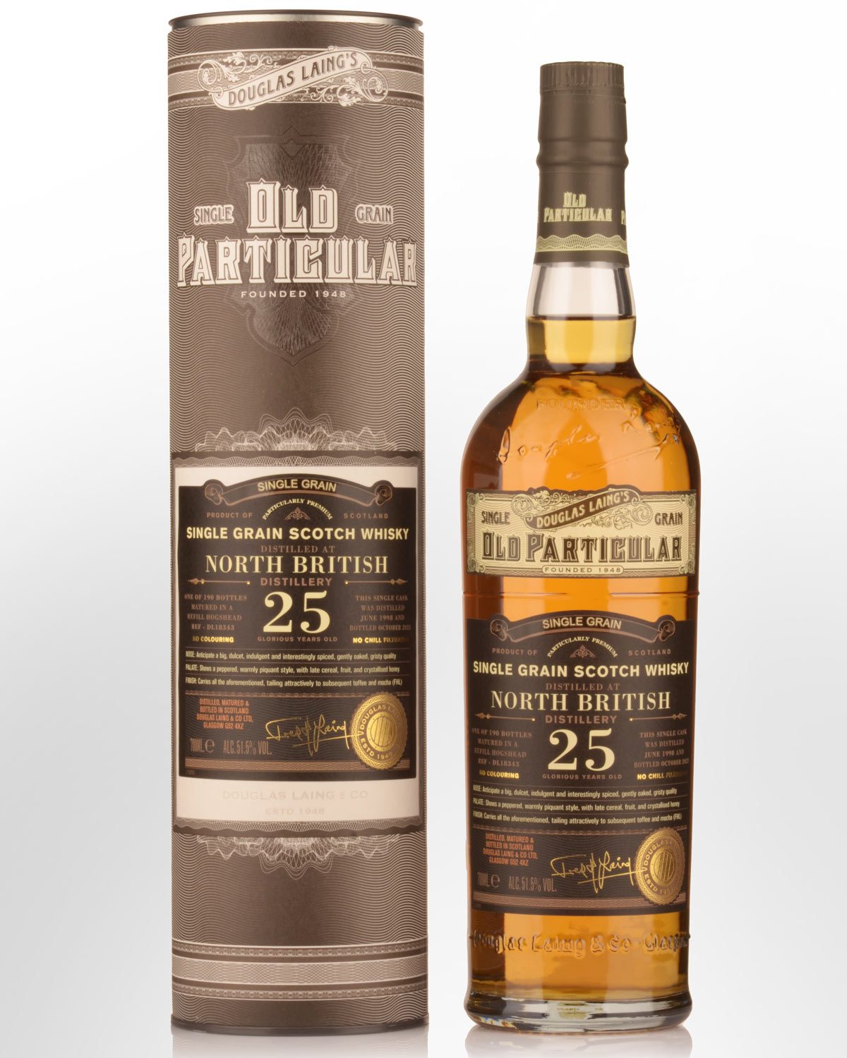 1998 Douglas Laing & Co. Old Particular Single Cask North British 25 Year Old Single Grain Scotch Whisky (700ml)