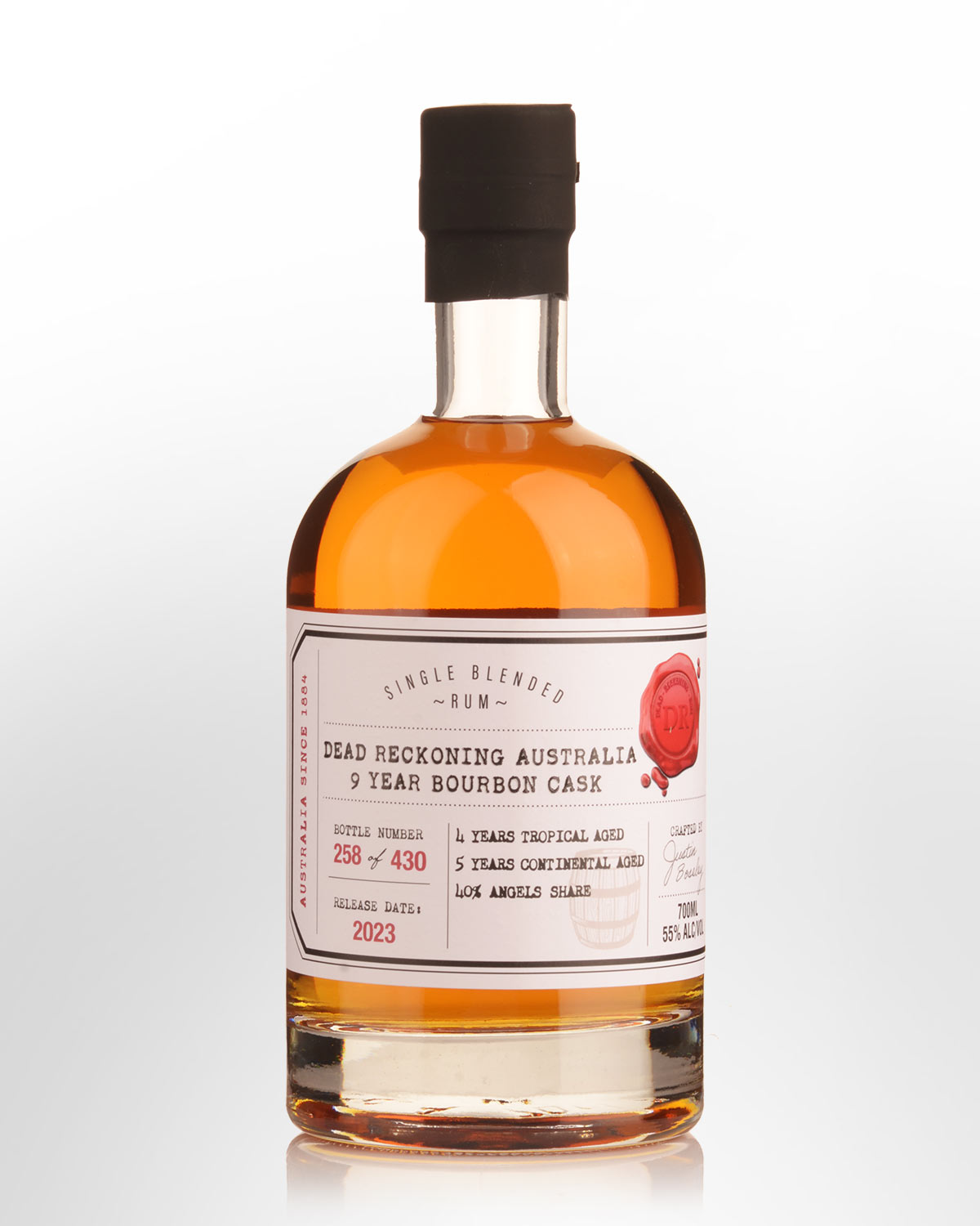 Dead Reckoning 9 Year Old Bourbon Cask Single Blended Australian Rum (700ml)