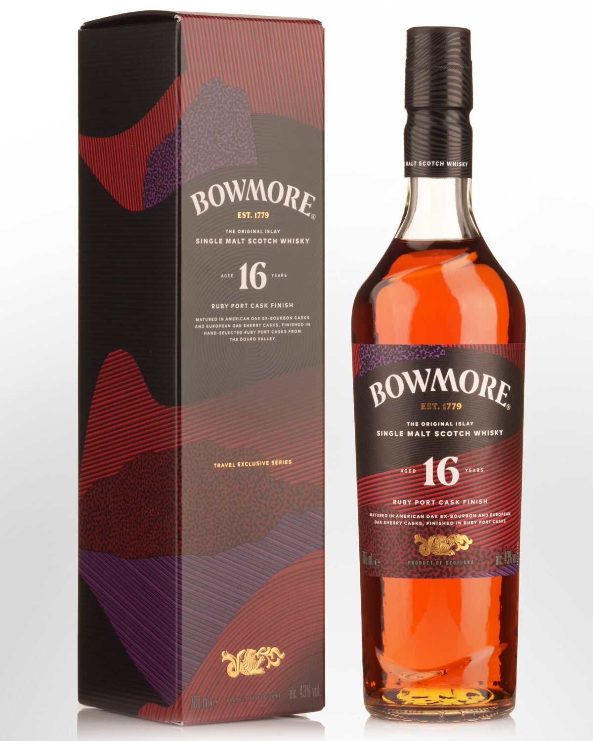 Bowmore 16 Year Old Ruby Port Cask Finish Single Malt Scotch Whisky (700ml)