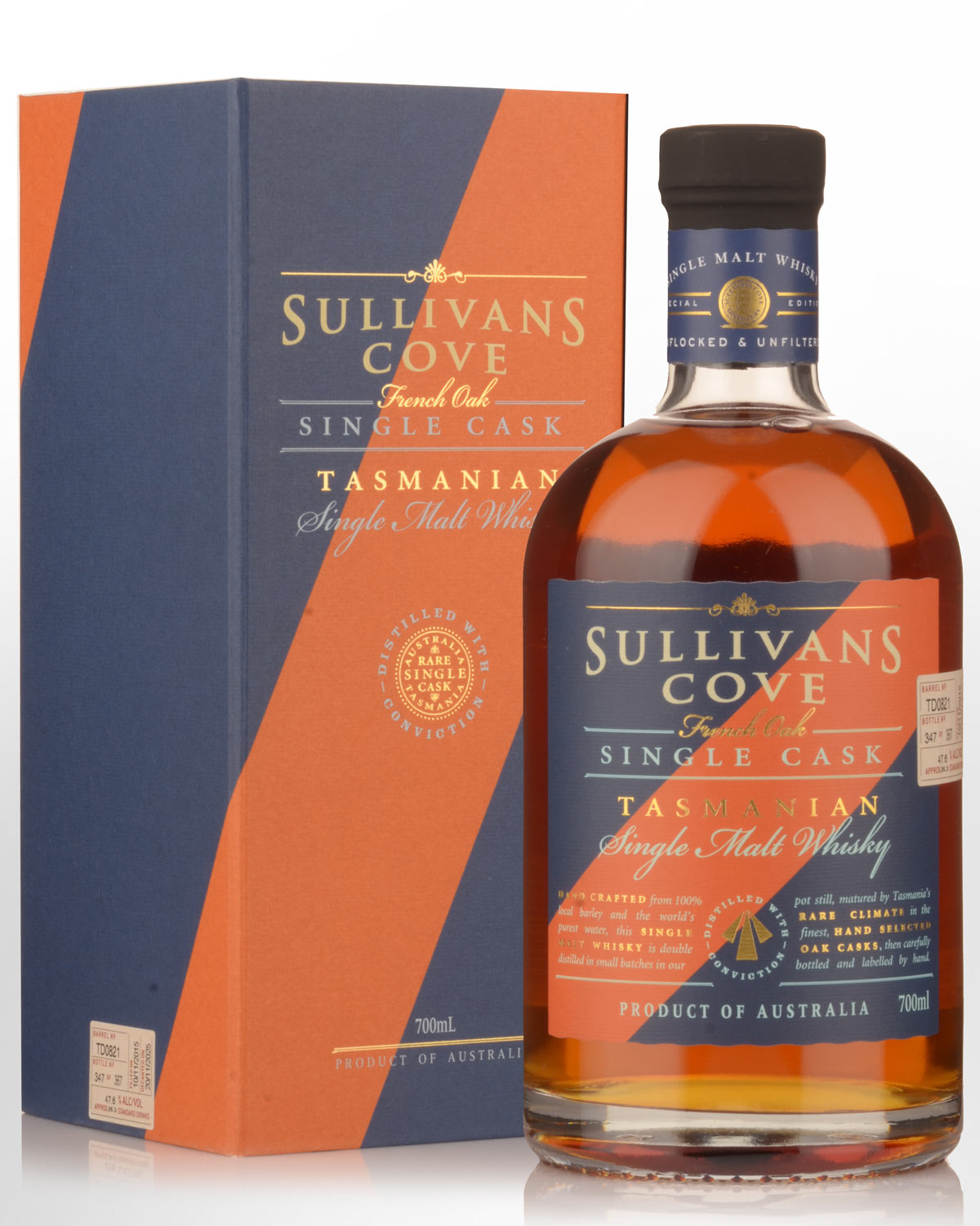 Sullivans Cove Single Cask TD0821 French Oak Ex-Apera Single Malt Australian Whisky (700ml)