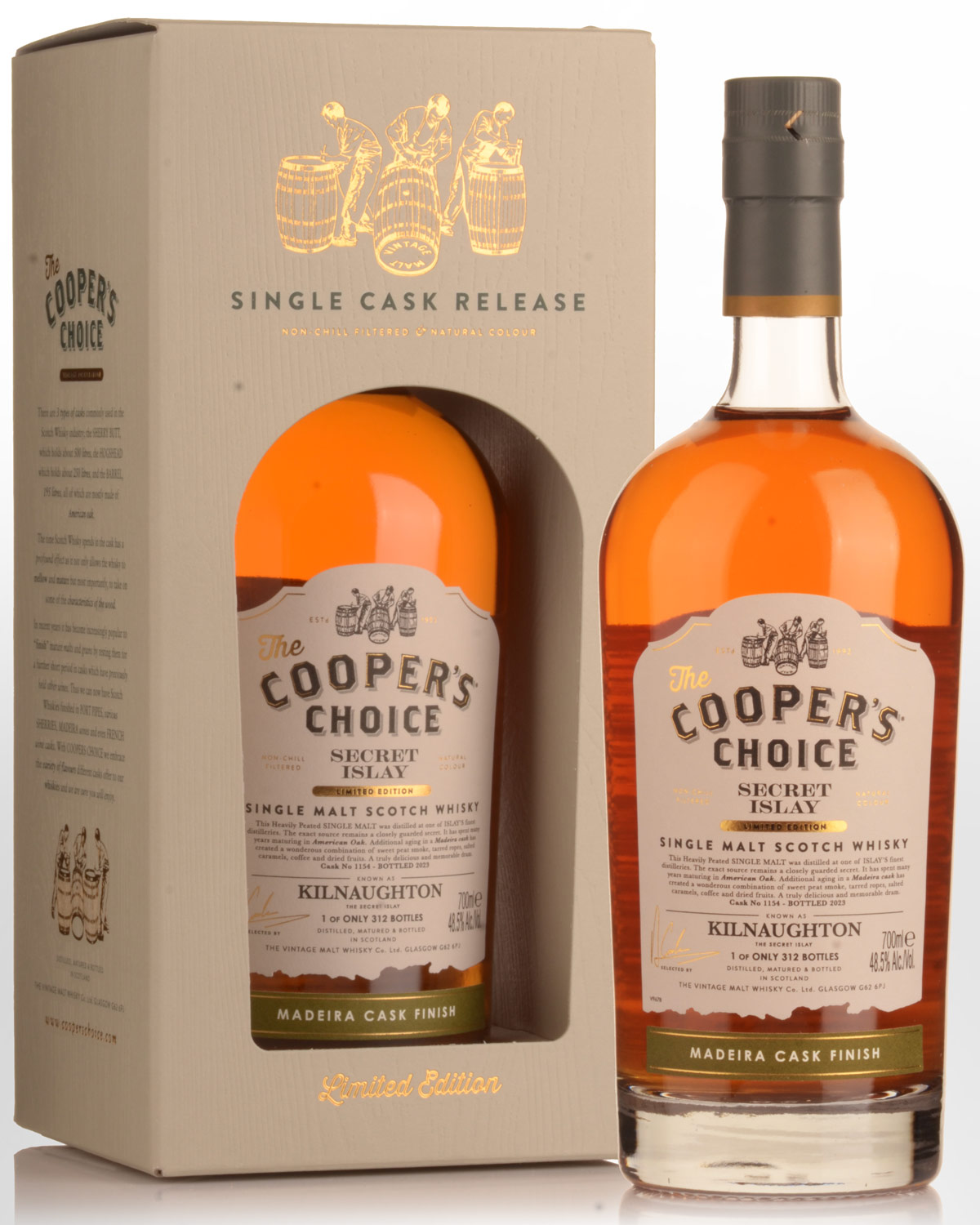 Cooper's Choice Kilnaughton Cask No.1154 Secret Islay Single Malt Scotch Whisky (700ml)