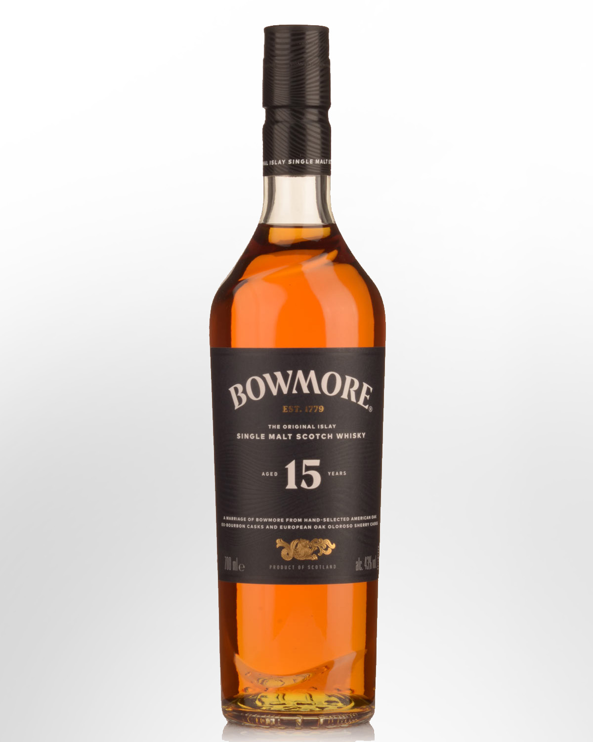 Bowmore 15 Year Old Single Malt Scotch Whisky (700ml) - NO GIFT BOX