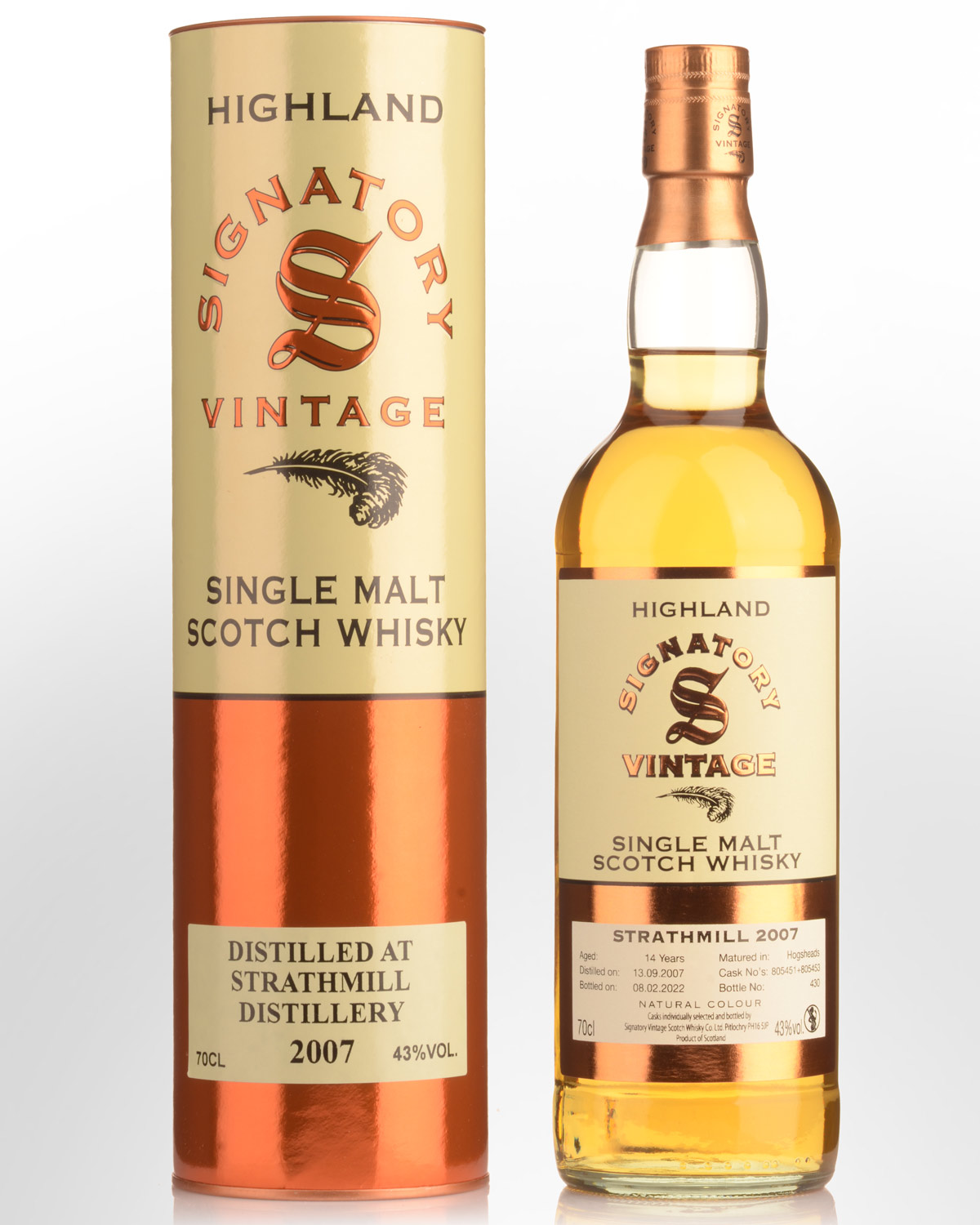 2007 Signatory Vintage Strathmill 14 Year Old Single Malt Scotch Whisky (700ml)