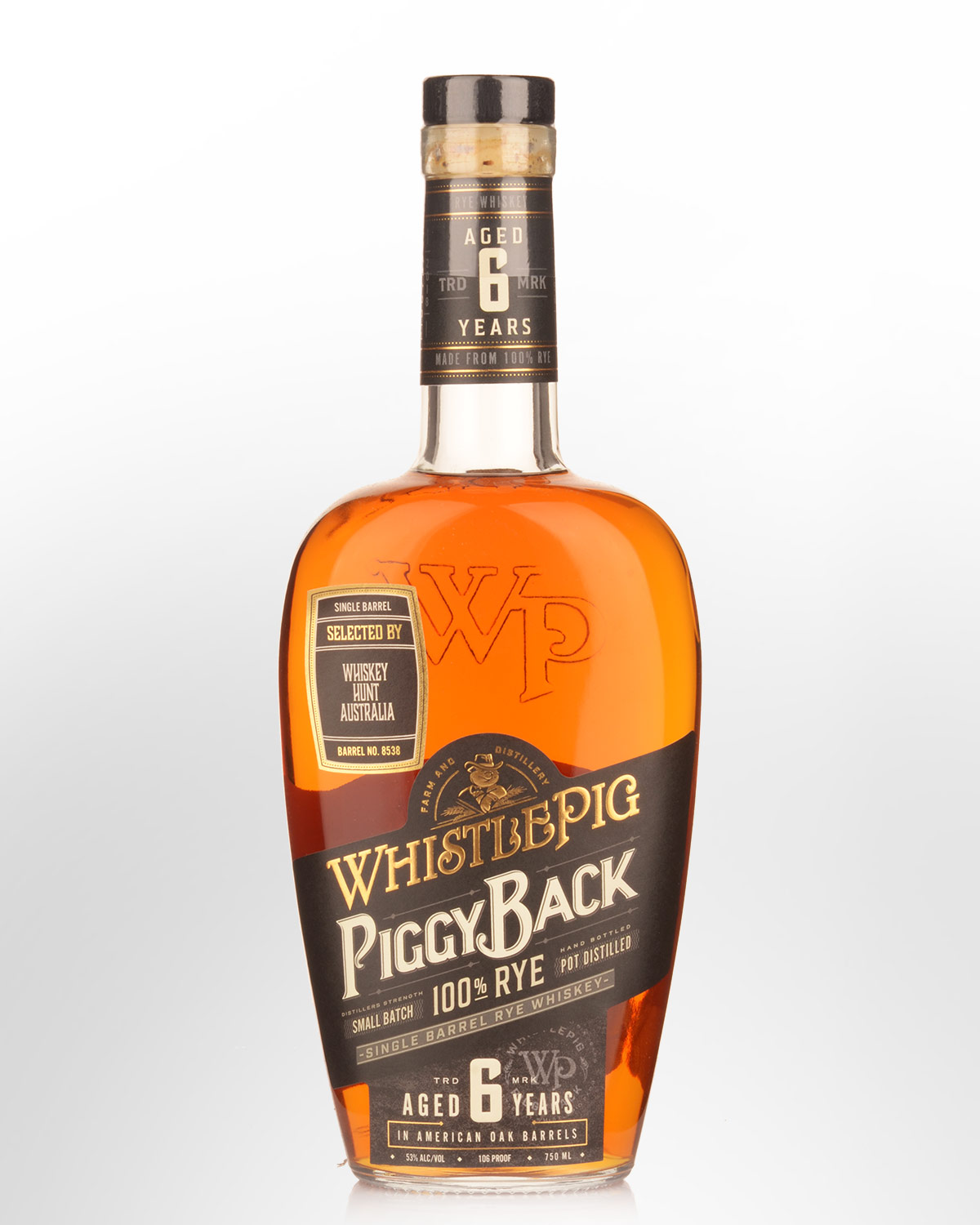 Whistle Pig PiggyBack 6 Year Old Single Barrel 100% Rye Whiskey (750ml) - Whiskey Hunt Australia Selection