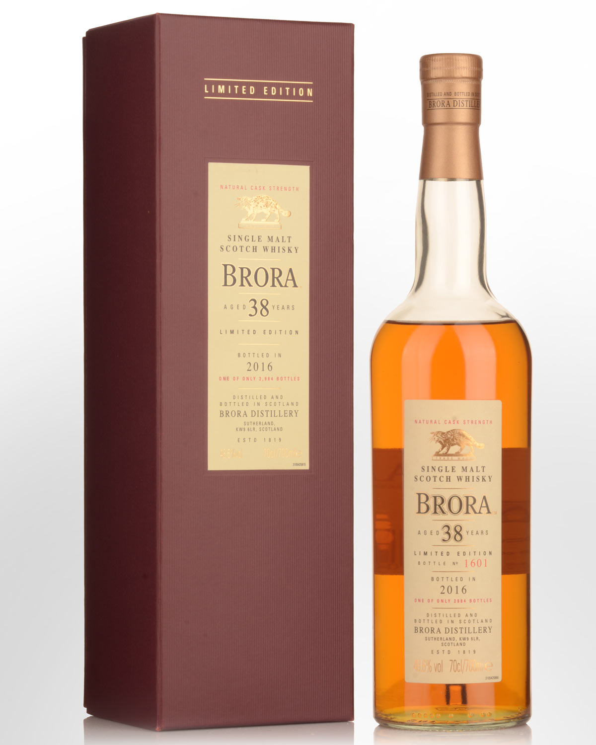 1977 Brora 38 Year Old Cask Strength Single Malt Scotch Whisky (700ml) - Special Release 2016 - Bottle No. 1601
