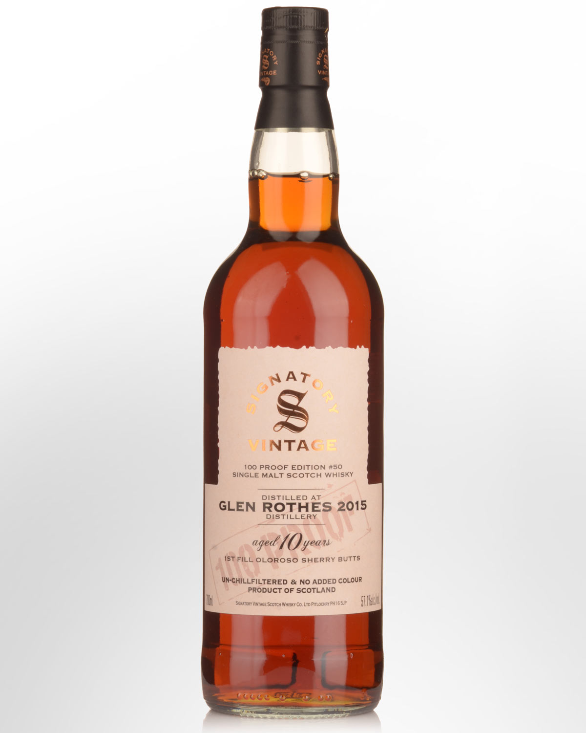 2015 Signatory Vintage Glenrothes 10 Year Old 100 Proof Edition #50 Single Malt Scotch Whisky (700ml)