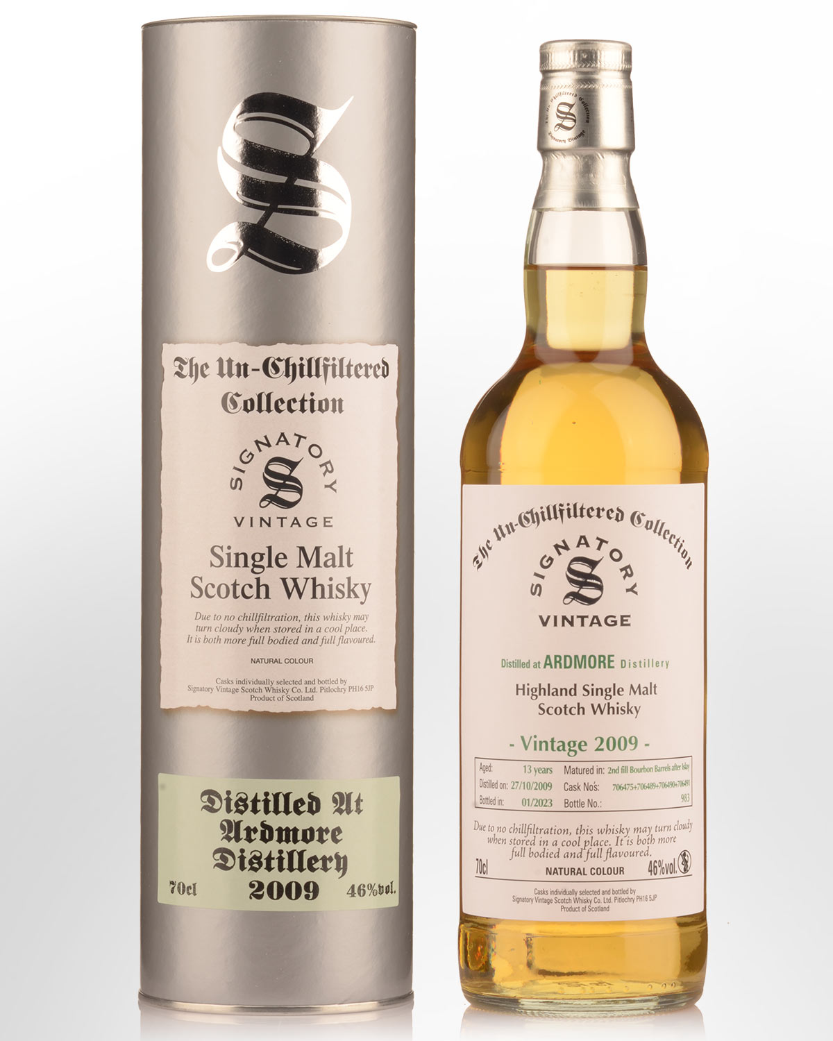 2009 Signatory Vintage The Un-Chillfiltered Collection Ardmore 13 Year Old Single Malt Scotch Whisky (700ml)